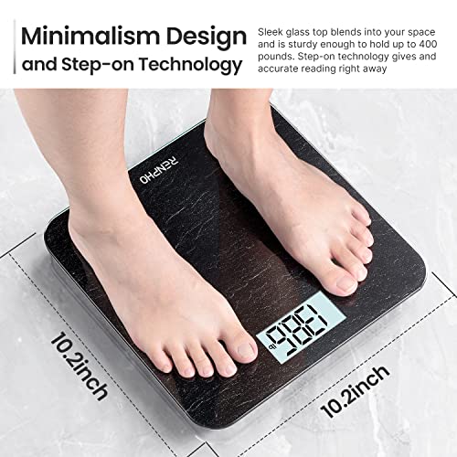 RENPHO Digital Body Weight Scale with Precision Sensors, 400 lb Capacity, Marble Finish