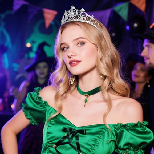 Jaciya Rhinestone Witch Crown Tiara for Women - Halloween & Birthday