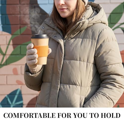 6-Pack Reusable Silicone Cup Sleeves, Heat-Resistant Tumbler Covers
