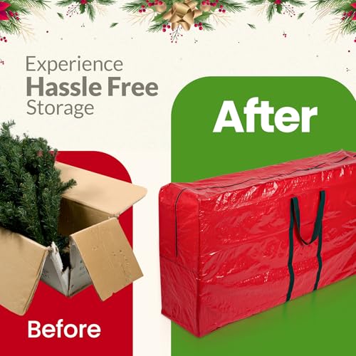 (Front-Load) 9ft Christmas Tree Storage Bag - Heavy Duty, Tear-Proof & Waterproof Tarp with Handles - Variation: 9ft Tarp