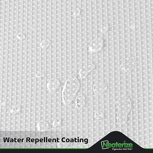 NEATERIZE Waffle Shower Curtain, 72x72 Inch Hotel Style Fabric - White