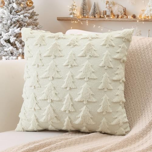 OTOSTAR 20x20 Inch Christmas Throw Pillow Cover - Soft Plush Faux Fur