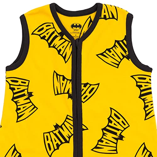 DC Comics Batman Baby Zip-Up Sleep Sacks - 2 Pack, Black/Yellow, X-Small