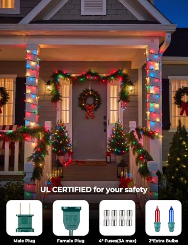 Multicolor Christmas Lights 20FT Incandescent String Lights - 100 Count