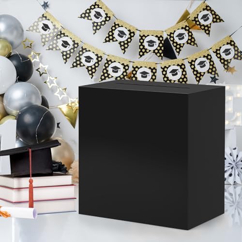 Abilat Black Card Box for Wedding Reception and Party 9"x5"x9"