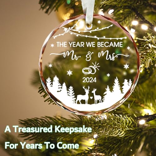 First Christmas Married Ornament 2024 - Mr and Mrs Keepsake