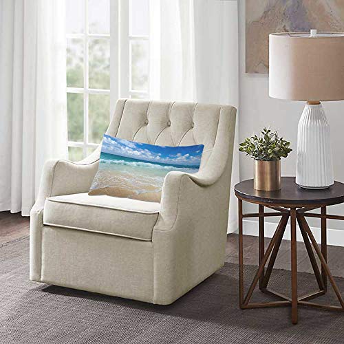 EKOBLA Tropical Beach Lumbar Pillow Cover, 20x30 Inch Microfiber Cushion Case