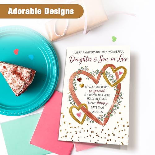 Elegant Anniversary Card for Daughter & Son-in-Law - Heartfelt Design