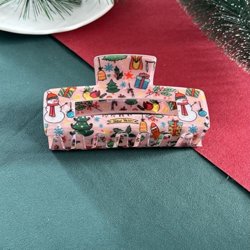 LYLYNB Christmas Hair Claw Clips Large Non-Slip Holiday Hair Accessories