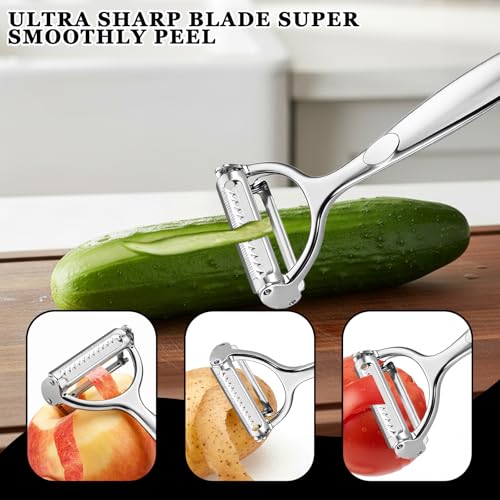 Hadnves 2-in-1 Vegetable Peeler and Grater - Zinc Alloy Slicer