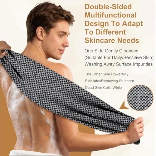 WEAIMYST Dual-Sided Exfoliating Shower Towel - Deep Cleansing Body Scrubber