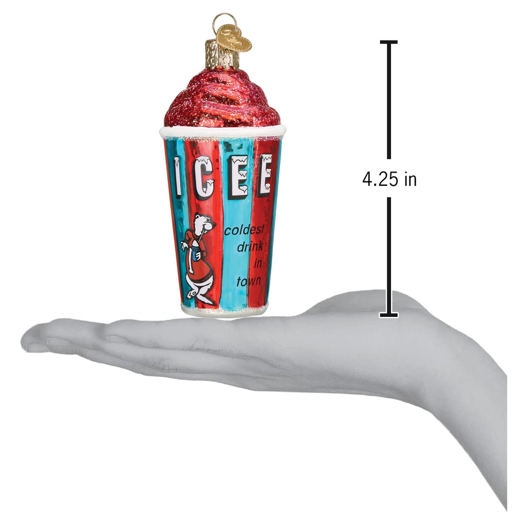 Old World Christmas ICEE Cup Glass Blown Ornament for Christmas Tree, Handcrafted Holiday Decoration, ICEE Collection