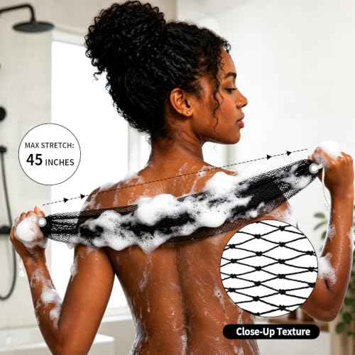 FREGITO African Net Sponge 2-Pack Exfoliating Body Scrubber for Shower