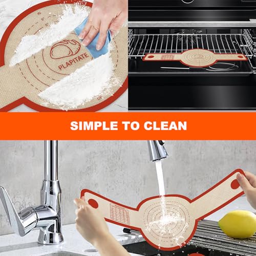 PLAPITATE Silicone Bread Sling Set - 2 Crimson Baking Mats with Long Handles