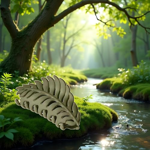 Green Leaf Hair Claw Clip - 3.5 Inch Non-Slip Jaw Clamp for Women