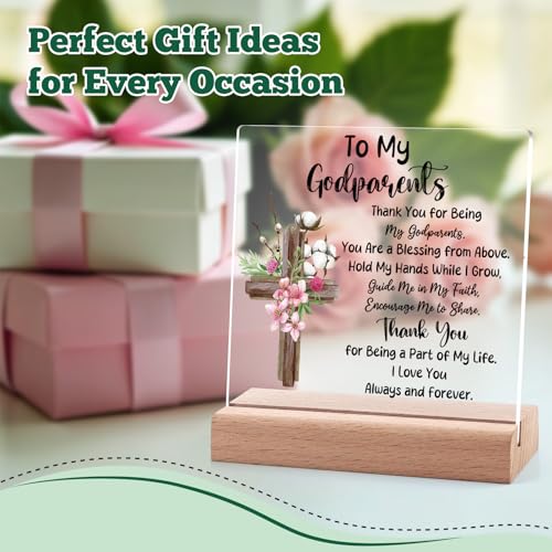 Godparents Gifts Acrylic Plaque with Stand - Appreciation Sign