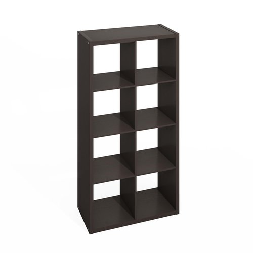 Furinno HERMITE Kitchen Island, 8-Cube Coffee Bar, Kitchen Storage, Bakers Rack, for Pantry Organizers and Storage, Kitchen Organization, Black Oak