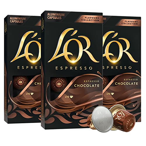 L'OR Espresso Chocolate Coffee Capsules, 30 Count (3 Packs of 10)