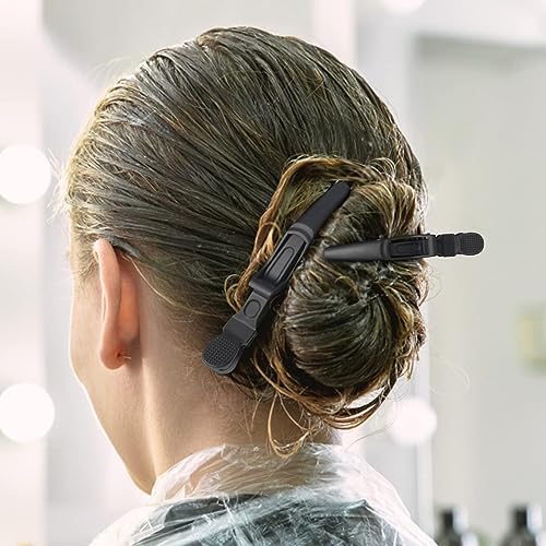 GlamorDove Matte Alligator Hair Clips 6-Pack for Styling and Sectioning