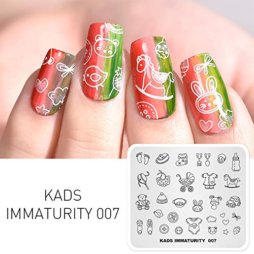 KADS Nail Art Stamping Plate - Cute Baby Immaturity DIY Manicure Template IM007