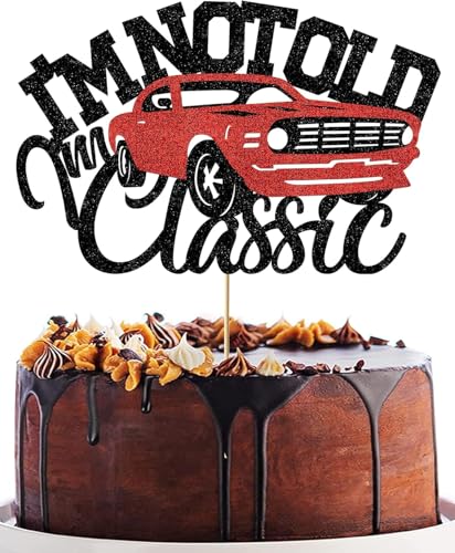 Classic Red Car Cake Topper for Men's 40th to 90th Birthdays