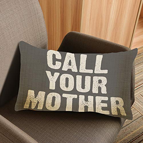 Funny Quote Throw Pillow Cover - Call Your Mother, 20x12 Inches