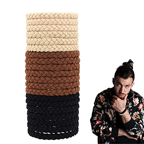 Hyjieany Braided Hair Ties For Men 20-Pack Elastic No Damage
