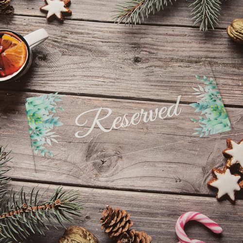 6-Pack Acrylic Reserved Seating Signs for Weddings - 10x4 Inches