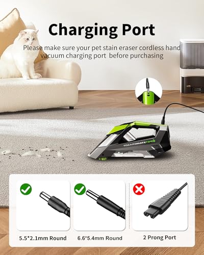 WUKUR 10V Charger for Bissell Pet Stain Eraser Cordless Handheld Vacuum