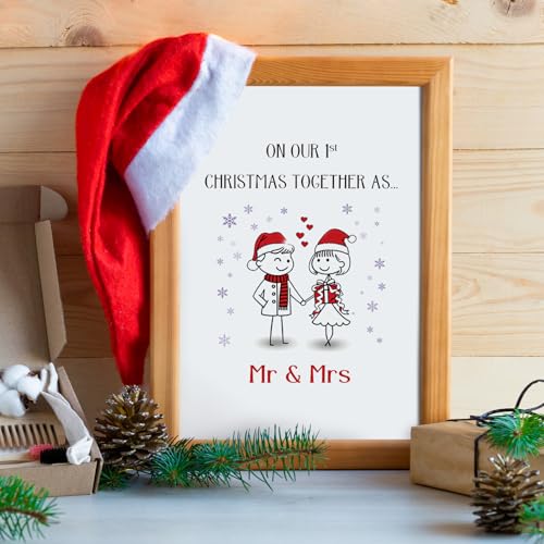 Romantic First Christmas Card for Couples - Keepsake Greeting Card