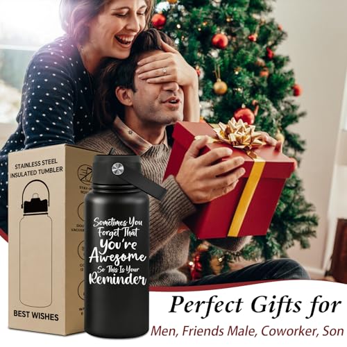 Black 32 oz Water Bottle - Sometimes You're Awesome Gift for Men