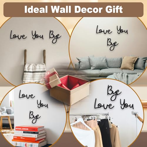 Love You Bye Sign - Modern Farmhouse Wall Decor for Entryway