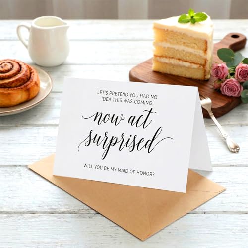 Funny Maid of Honor Proposal Card with Brown Envelope