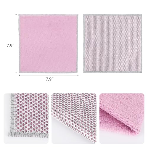 LoveBB 24-Pack Non-Scratch Dual-Sided Dish Cloths, 7.9x7.9"