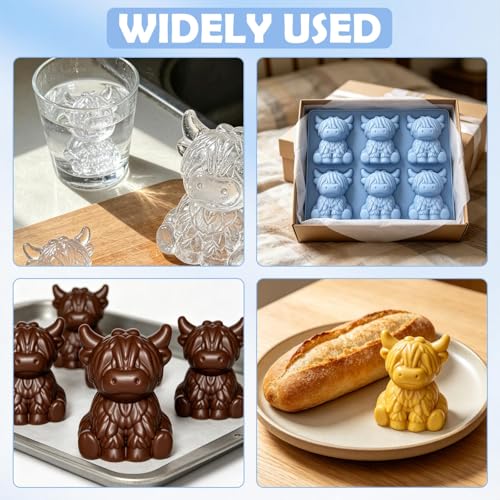 Highland Cow Silicone Ice Cube Tray - Flexible Mold for Drinks & Candy
