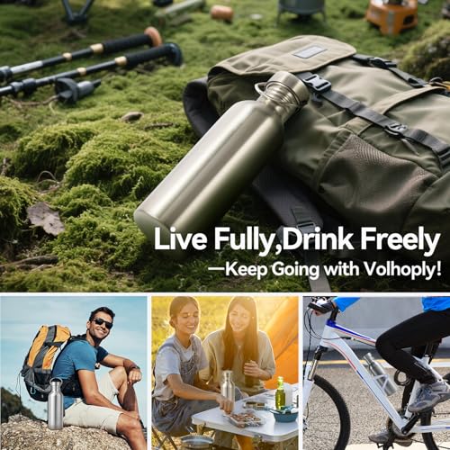 Volhoply 26oz Stainless Steel Water Bottle - BPA Free, Reusable