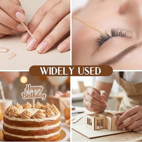 RAQEHO 200Pcs Eyebrow Wax Sticks Small Wooden Wax Applicator for Brows and Lips