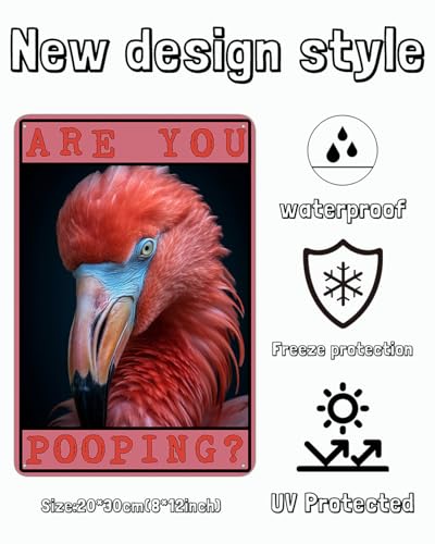 Funny Bathroom Retro Metal Sign - Are You Pooping Vintage Tin Sign 8x12in