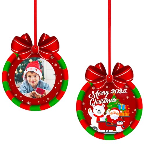 Personalized 2025 Family Christmas Ornament Photo Frame