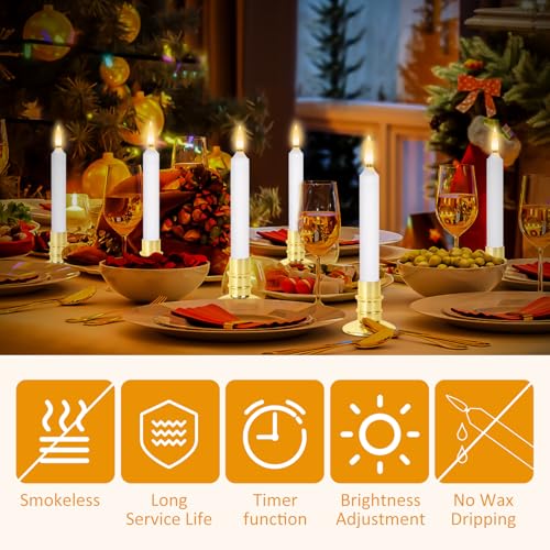 12 Pack Battery Operated Window Candles with Timer & Remote Control