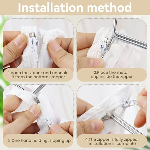 Ultra-Fine Mesh Strainer Bag with Stainless Steel Handle - Reusable