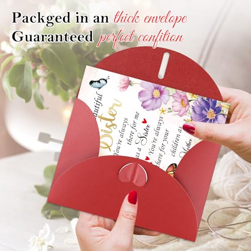 FLYAB Floral Mother's Day Card for Sister - 5.5"x8" with Envelope