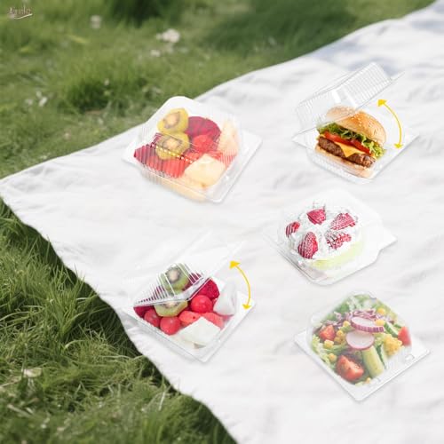 50 Heavy Duty Clear Clamshell Food Containers with Lids