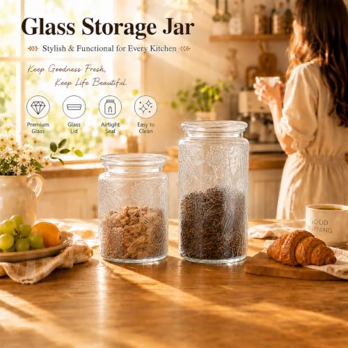 23.7oz Custde Airtight Glass Jar with Sunflower Design