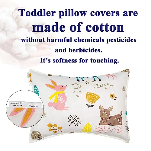 ALVABABY 2-Pack Toddler Pillowcases, Soft 100% Cotton, Fits 13x18 Inch Pillows