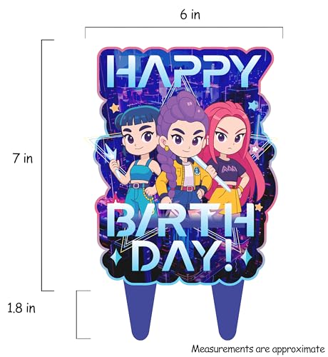 K-Pop Anime Birthday Cake Topper - Fun Recycled Paper Decor