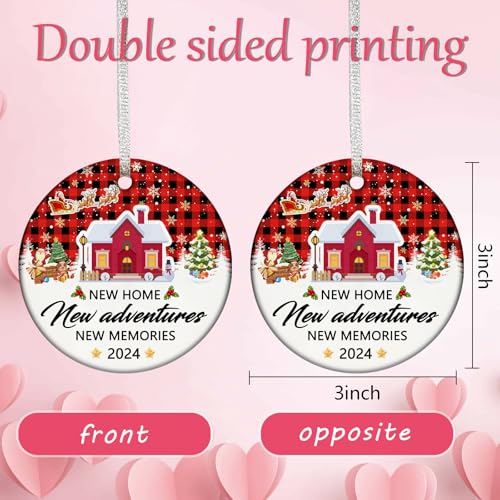 First New Home Christmas Ornament 2024 Double-Sided Ceramic Housewarming Gift