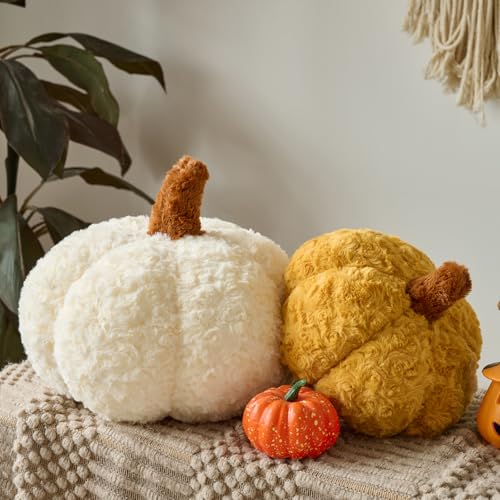 Pumpkin Decorative Pillow - Plush Autumn Cushion for Couch & Bed
