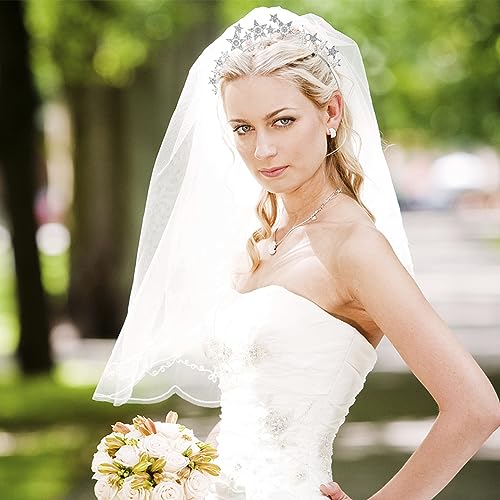 Star Halo Crown Silver Headpiece Rhinestone Tiara for Women