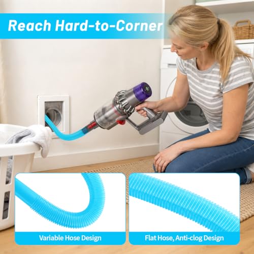 Dyson-Compatible Dryer Vent Cleaner Kit – 3 Pack Flexible Lint Vacuum Attachments